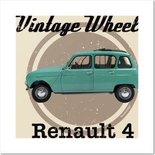 Vintage Wheels - Renault 4 Posters and Art